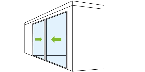 Baie coulissante alu 2 vantaux