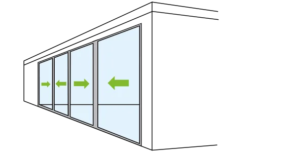 Baie coulissante alu multi-vantaux
