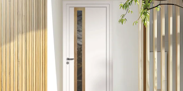 Porte d’entrée PVC semi-vitrée