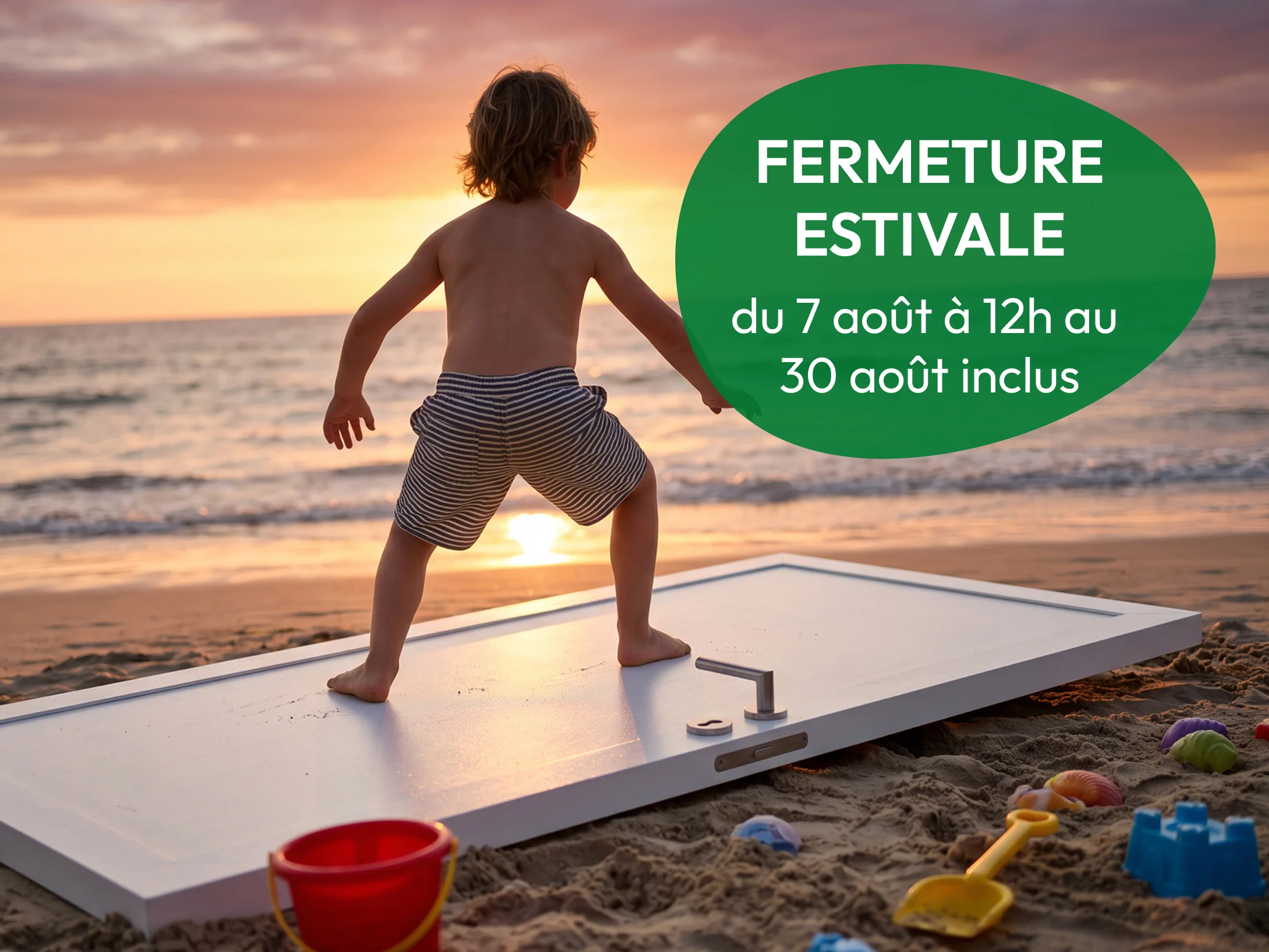TRIOLA Menuiseries fermeture estivale du 7 août à 12h au 30 août 2026 inclus